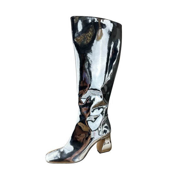 NEW Gianni Bini Rylee Tall Mirror Metallic Boots Womens Size 8 - Picture 2 of 7